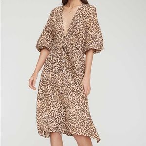 Faithfull the Brand Chloe Midi Dress Animal Print